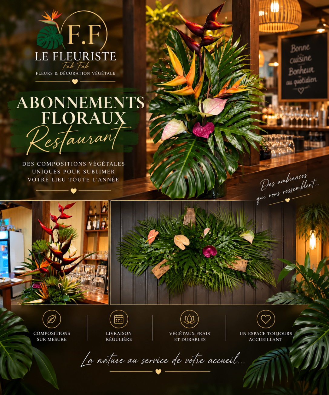 Affiche Abonnements floraux Restaurant